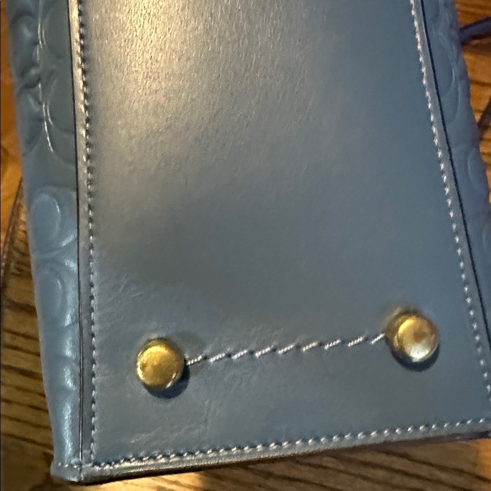Coach Blue Embossed Leather Charlie Carryall Tote 2022. FLASH SALE - Picture 10 of 11